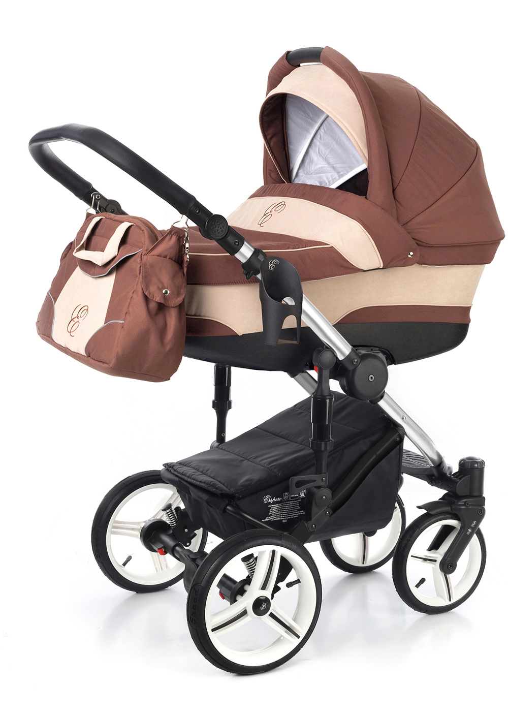 Коляска для новорожденных Esspero Magic (шасси Chrome) Brown Beige