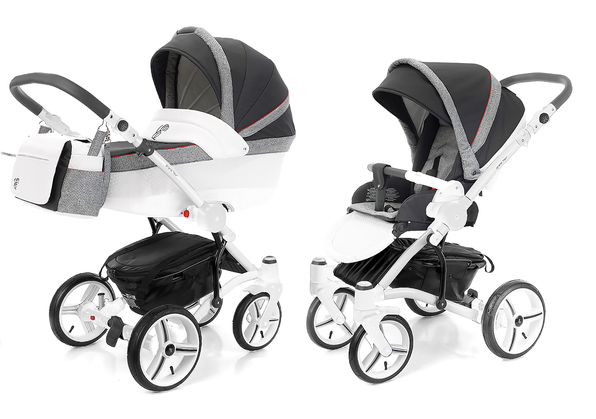 Коляска 2 в 1 Esspero Grand Tour (шасси White) Royal Grey