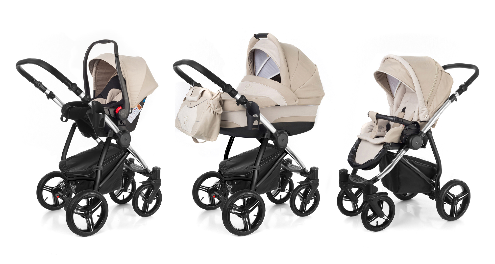Коляска 3 в 1 Esspero Newborn Lux (шасси Chrome) Khakki Beige