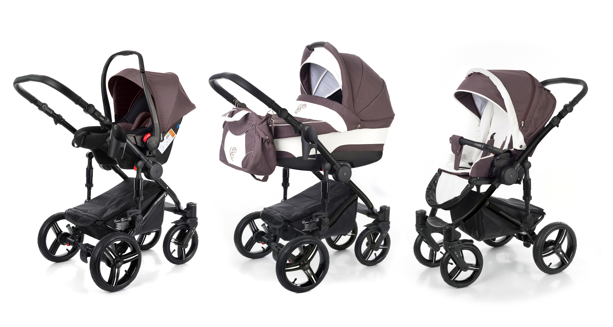 Коляска 3 в 1 Esspero Magic (шасси Black) Brown Lux