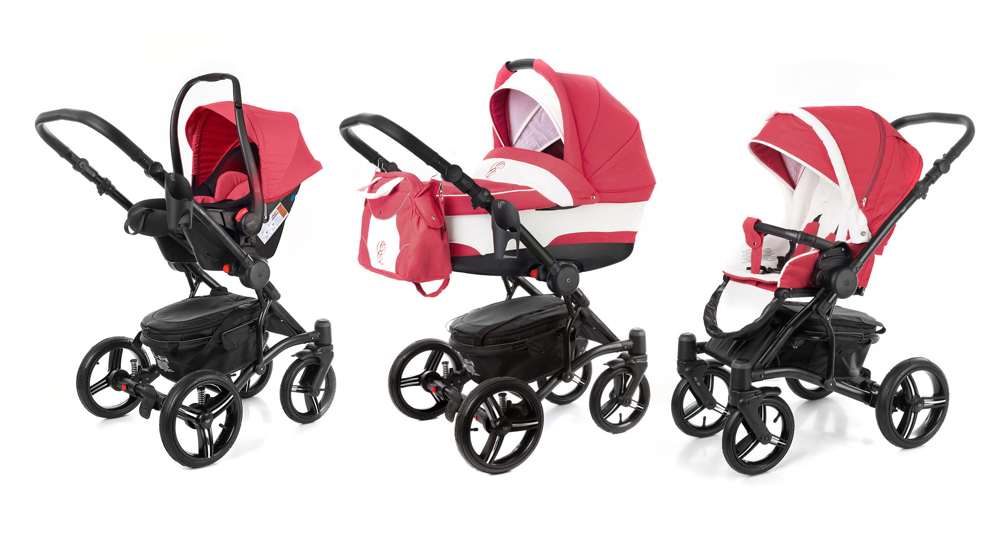 Коляска 3 в 1 Esspero Tour (шасси Black) Red Lux