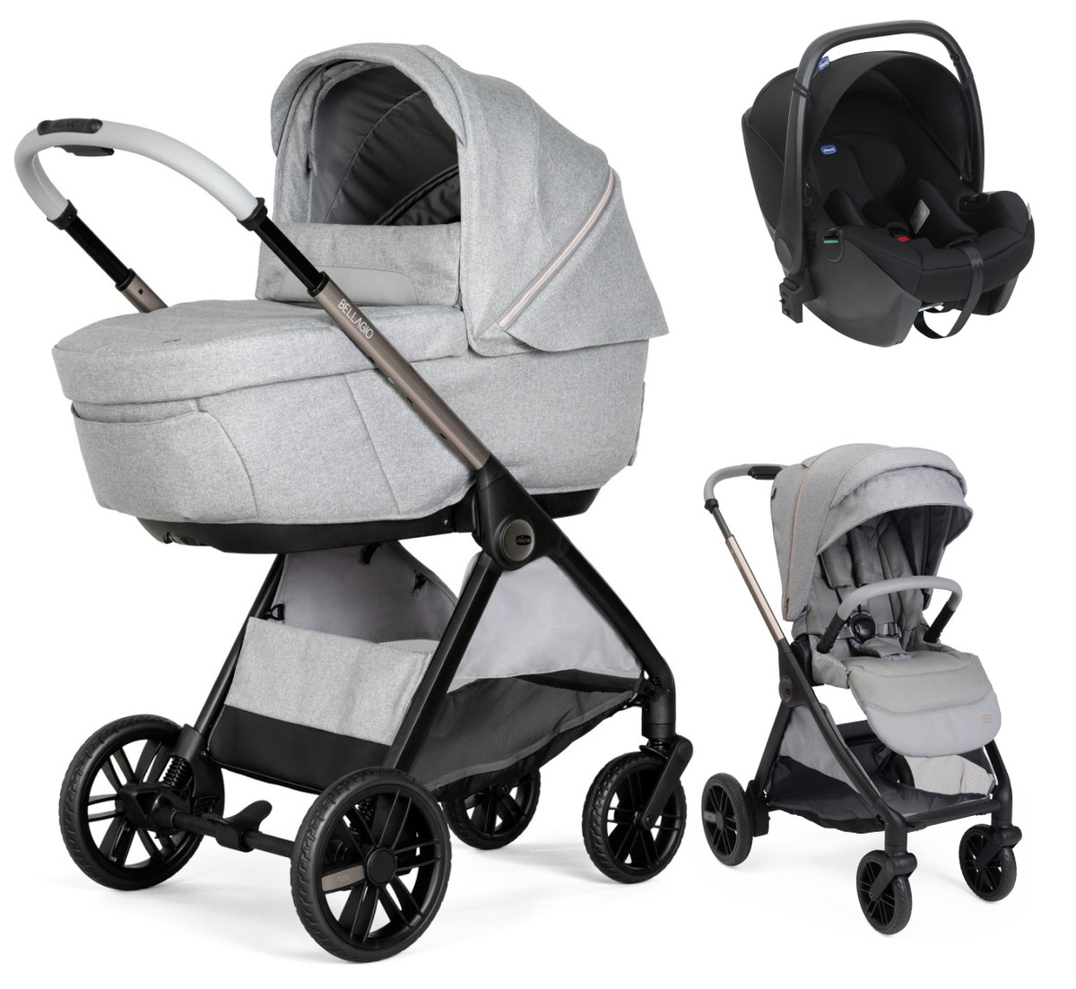 Коляска 3 в 1 Chicco Bellagio с автокреслом Kory Lunar Rock