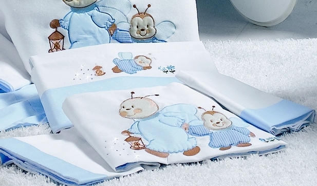 Постельный комплект Roman Baby LUCCIOLE 3 предмета Light Blue (Голубой)