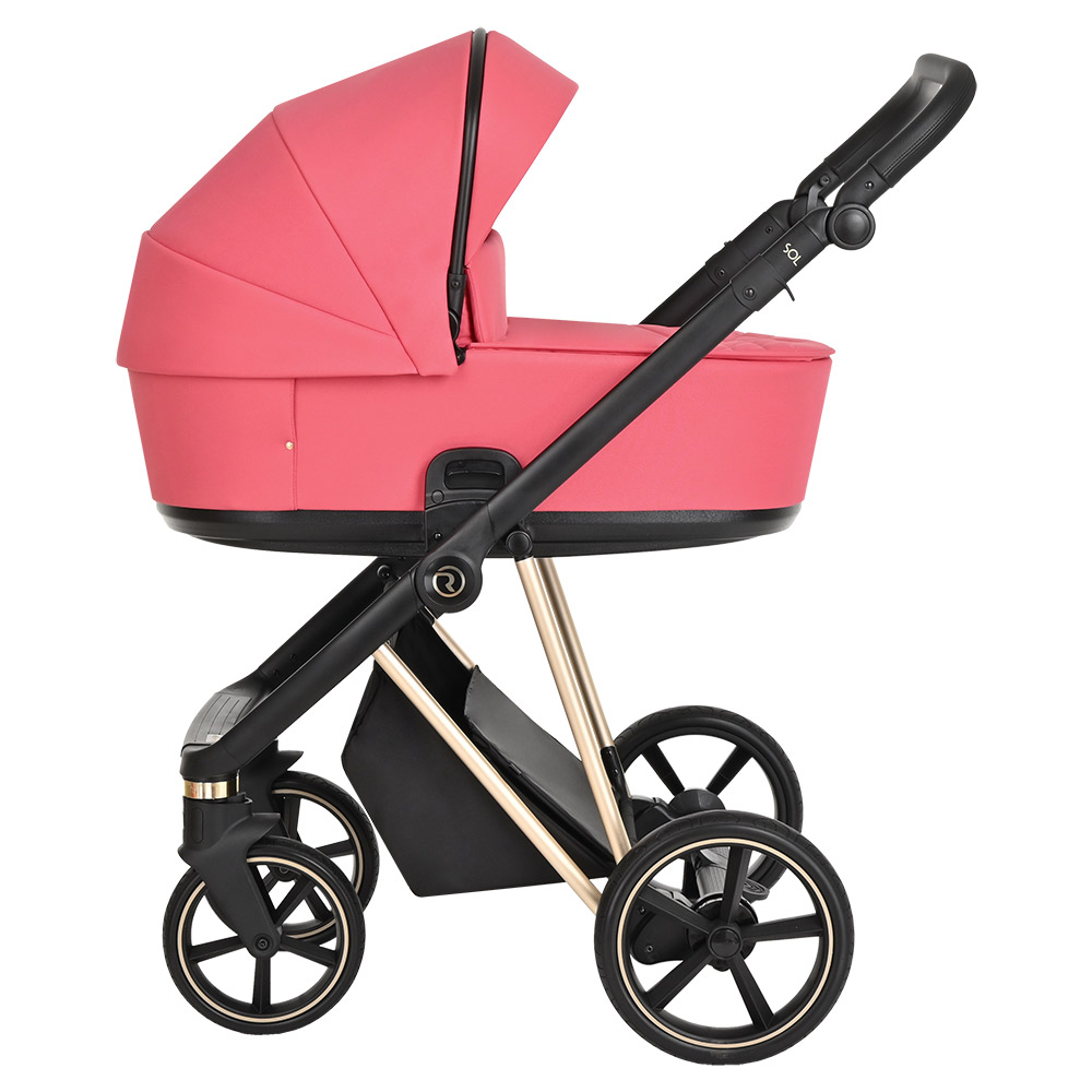 Коляска 2 в 1 Roan Sol Luxury Viva Magenta/Gold/руч.Черный