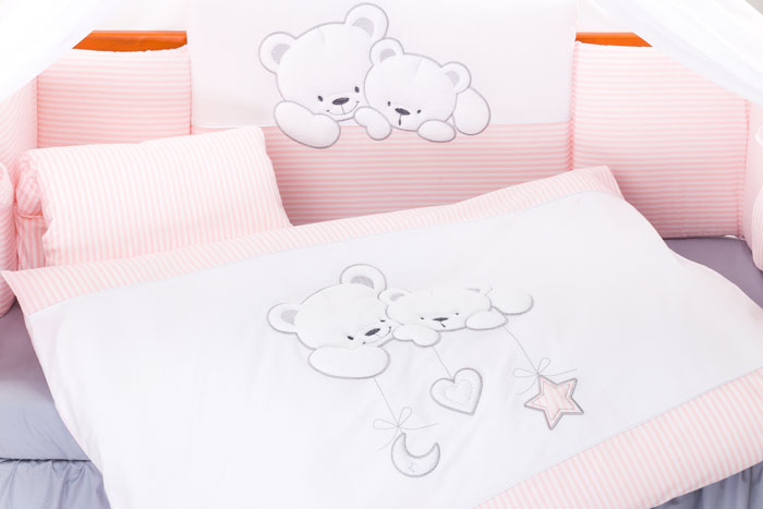 Комплект постельного белья Lepre Sweet Bears 6 предметов (125*65) Розовый