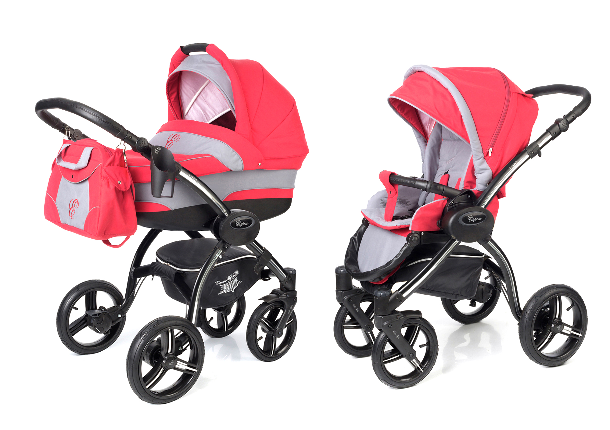 Коляска 2 в 1 Esspero I-Nova (шасси Graphite) Red Grey