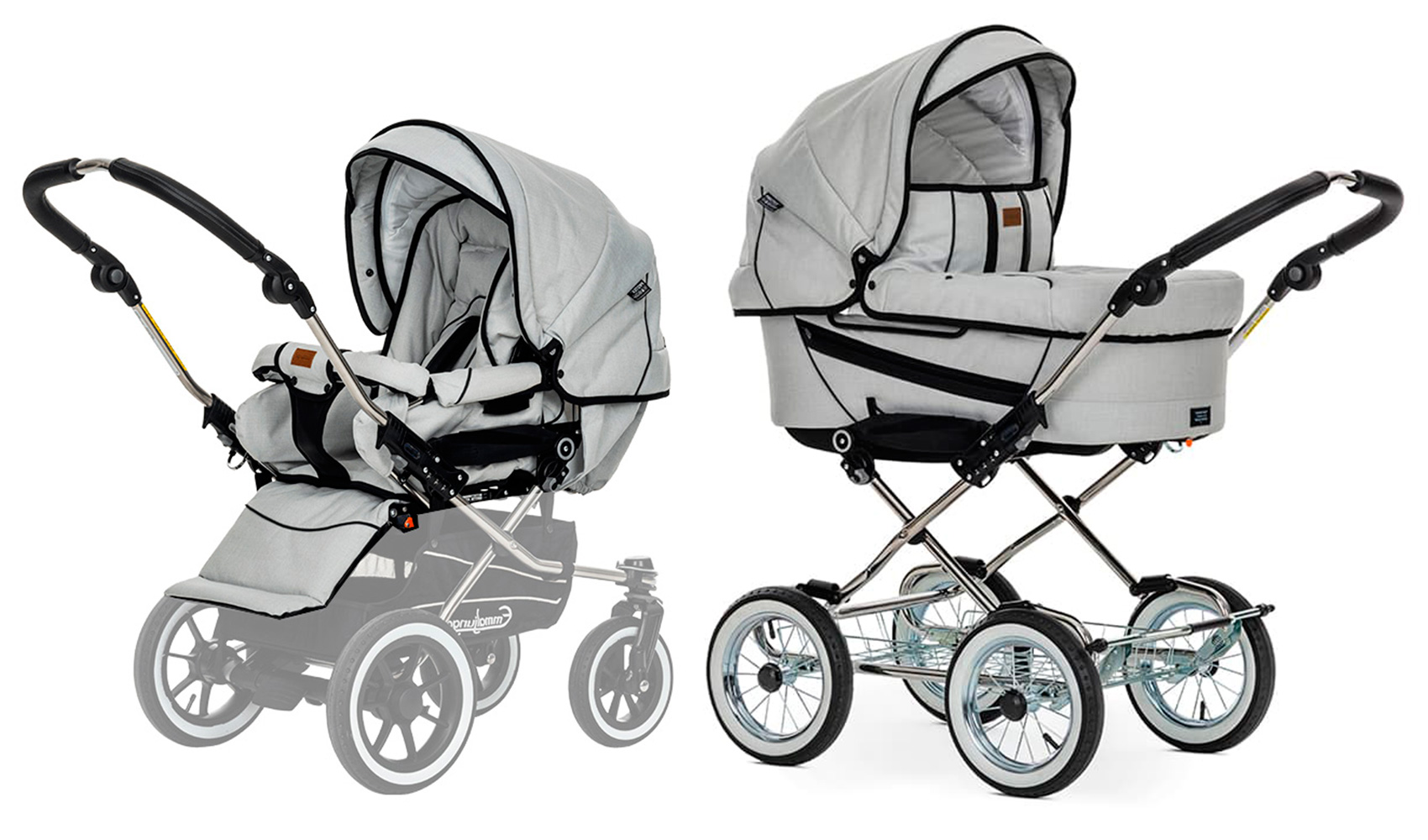 Коляска 2 в 1 Emmaljunga Edge Duo Combi Lounge (шасси Classic Chrome) Pure