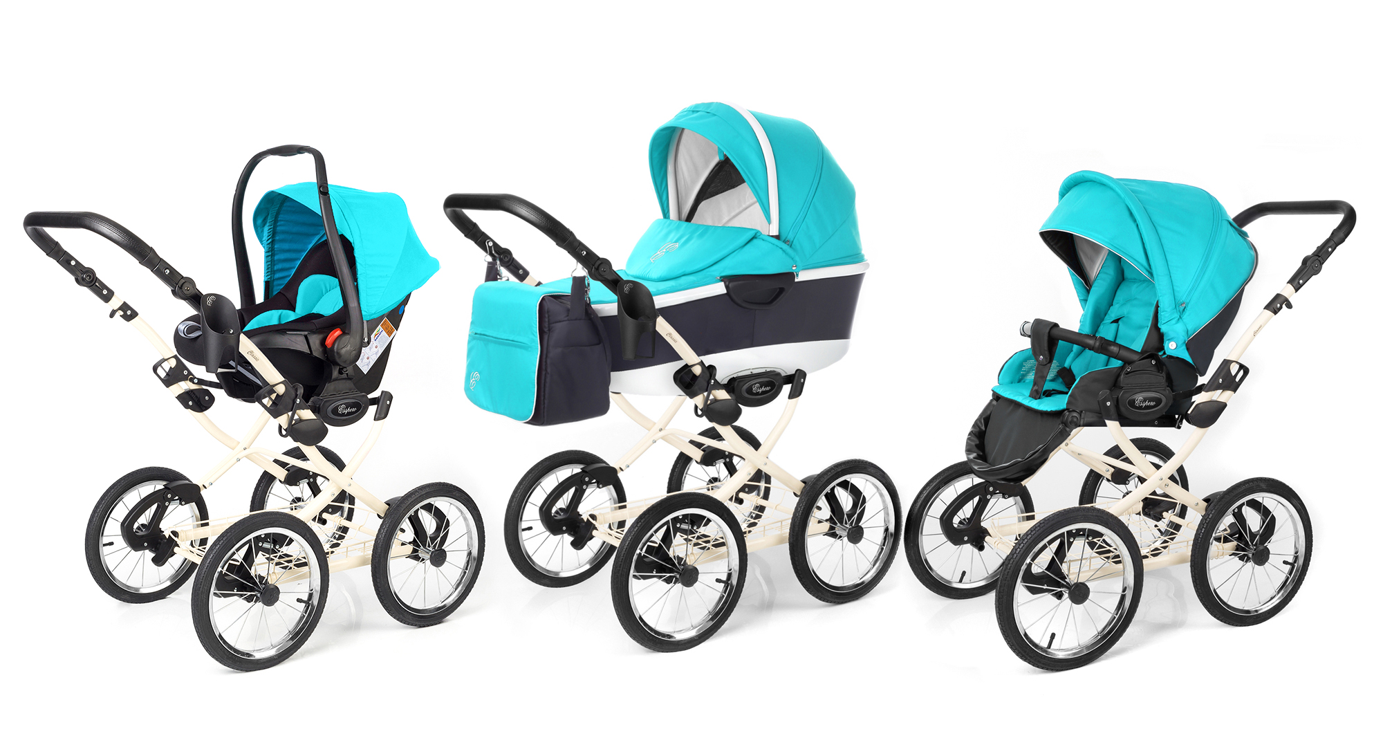Коляска 3 в 1 Esspero Classic Alu (шасси Beige) Aqua