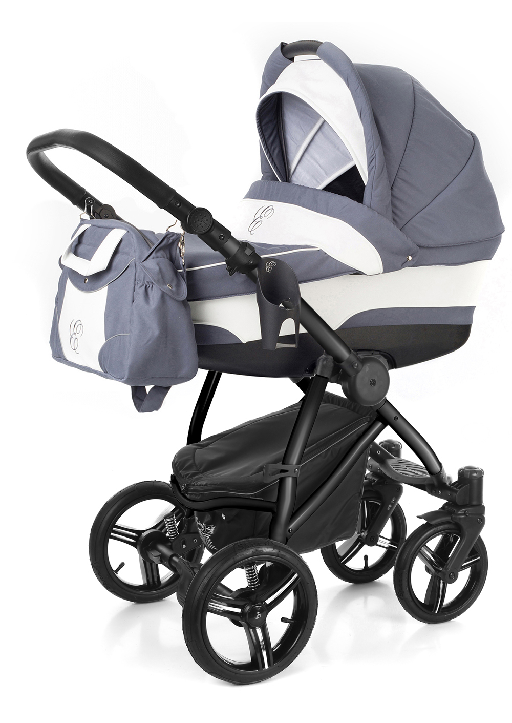 Коляска для новорожденных Esspero Newborn Lux (шасси Black) Grey Lux
