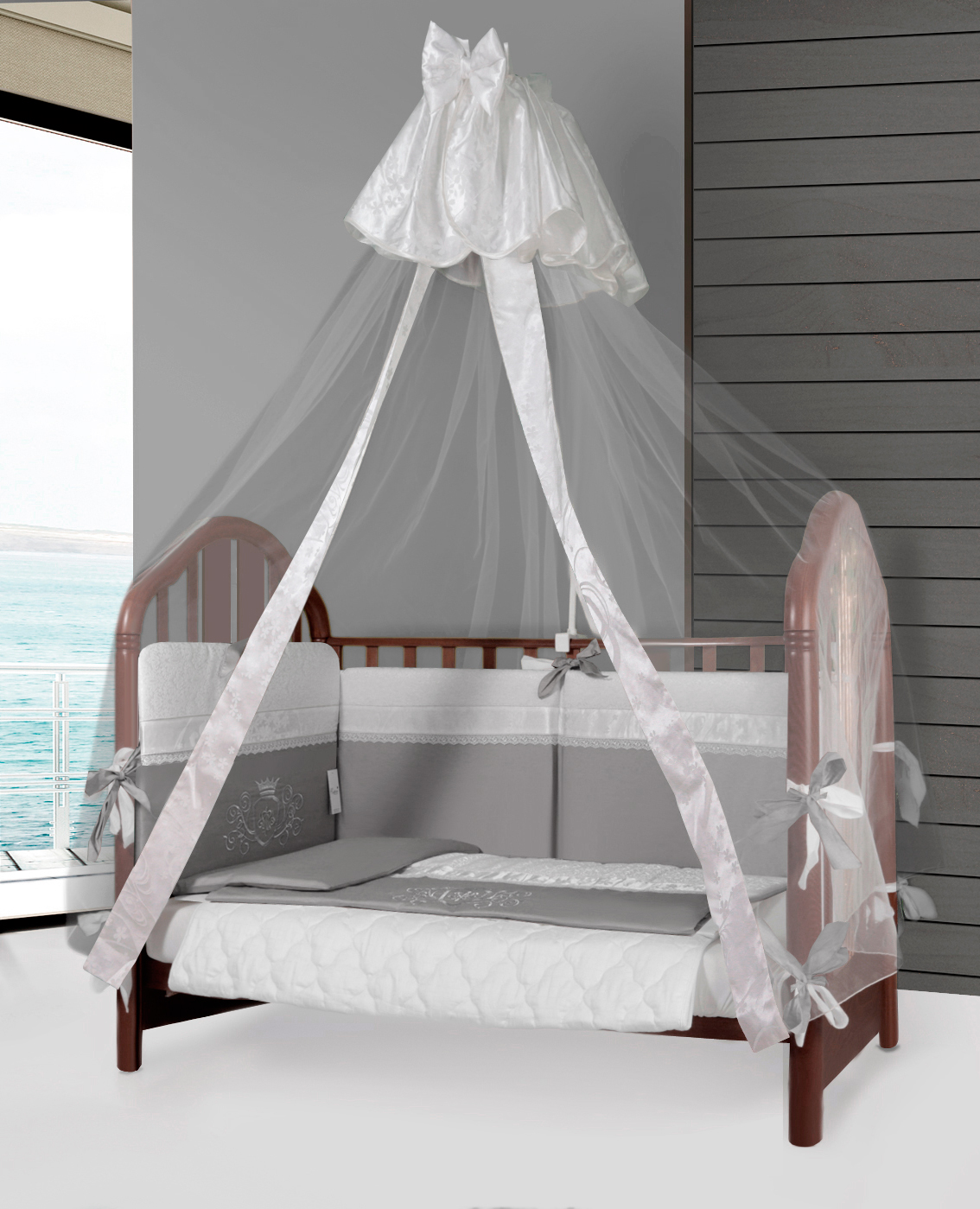 Комплект постельного белья Esspero Ribbon Crown Grey