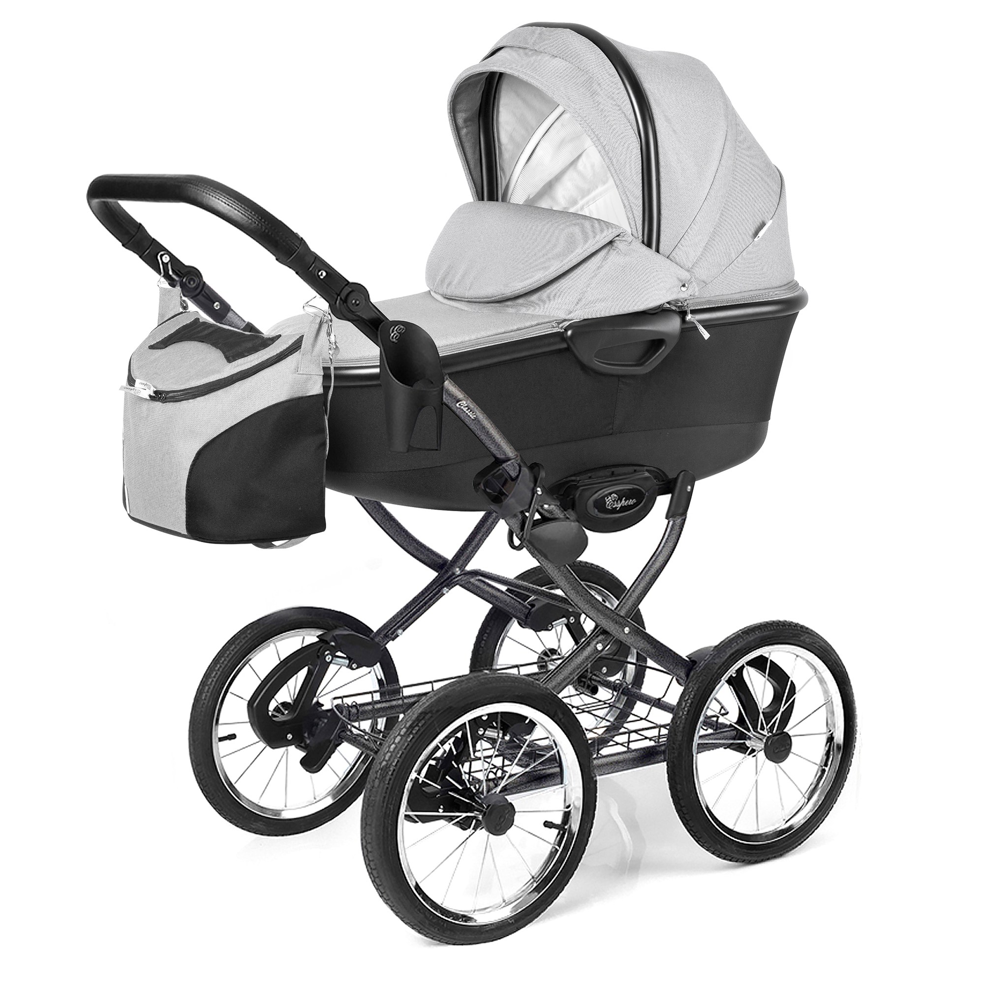 Коляска для новорожденных Esspero Classic Alu (шасси Graphite) Steel