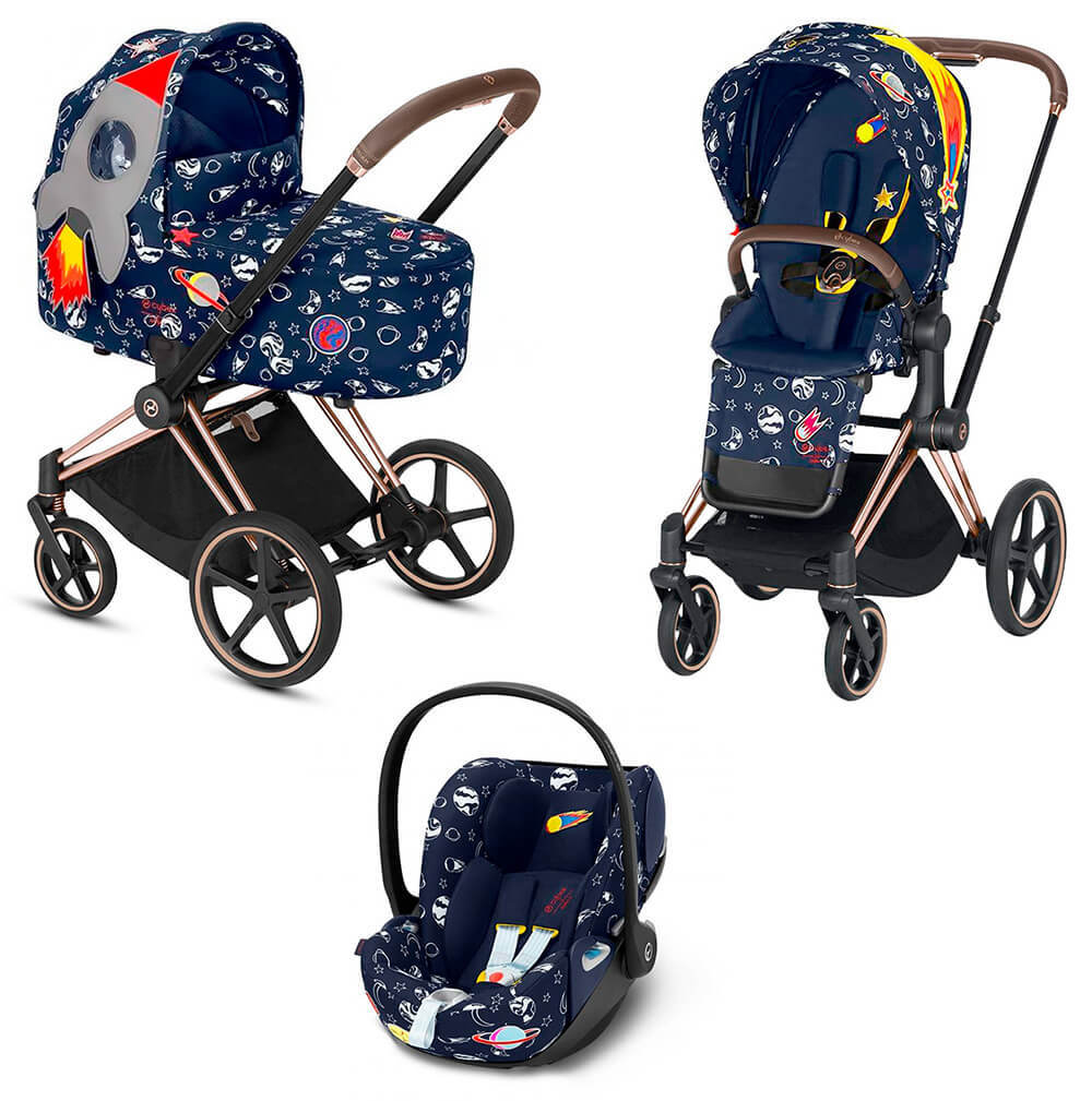 Коляска 3 в 1 Cybex Priam III Anna K Space Rocket (Cloud Q) Rosegold
