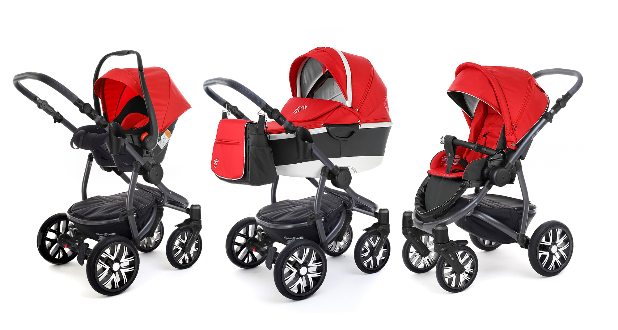 Коляска 3 в 1 Esspero Discovery Alu (шасси Graphite) Red