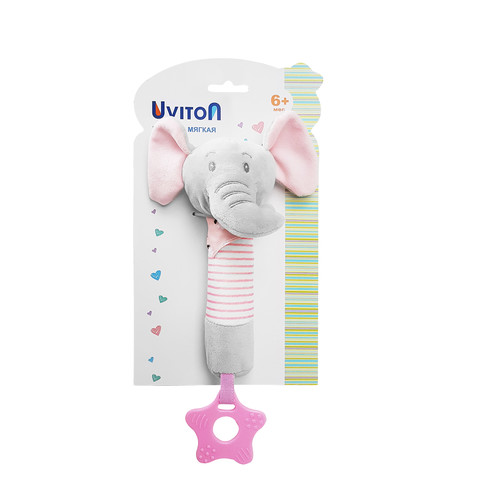 Игрушка-пищалка Uviton Слоник арт. 0128 Розовый