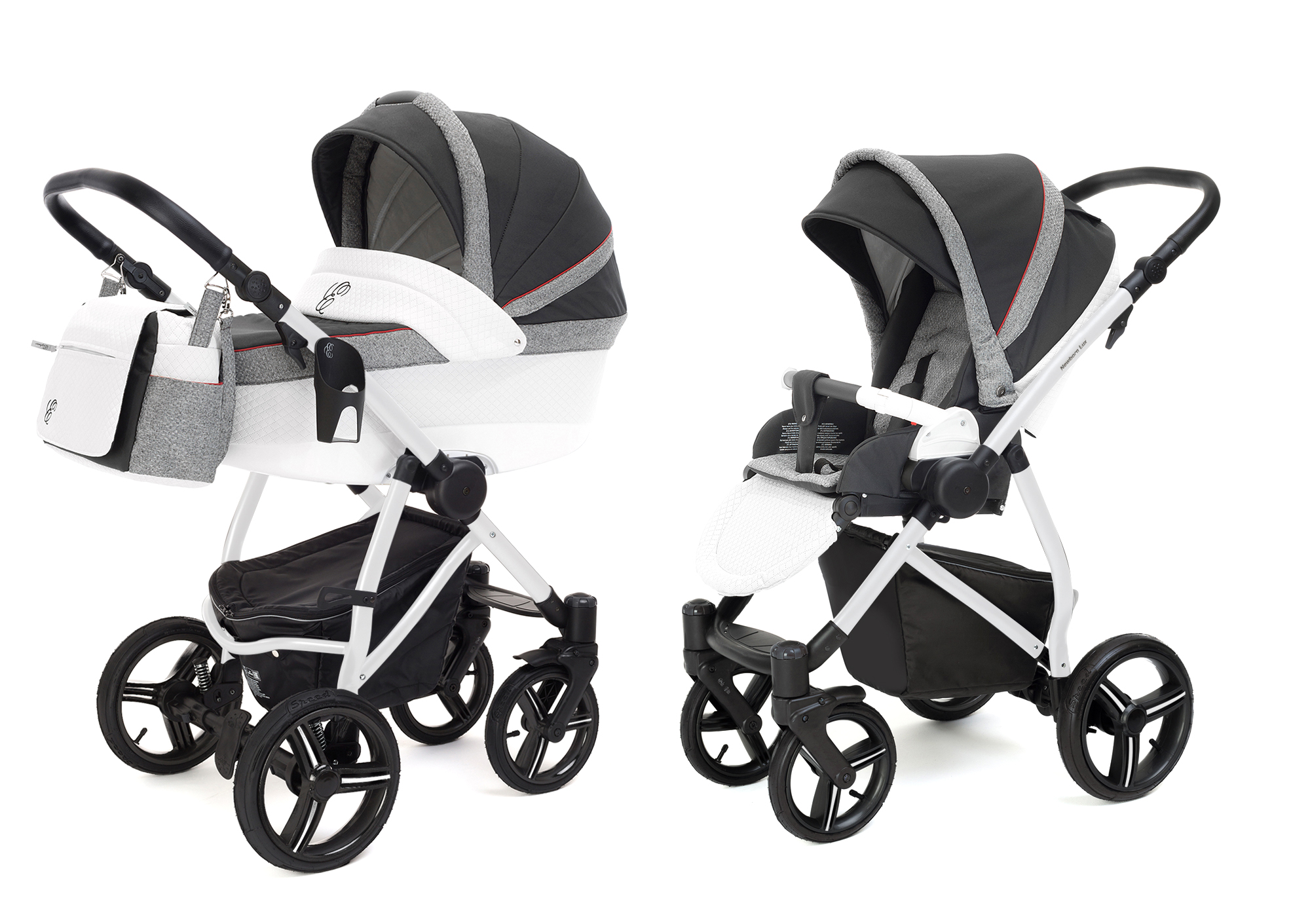 Коляска 2 в 1 Esspero Grand Newborn Lux (шасси White) Royal Grey
