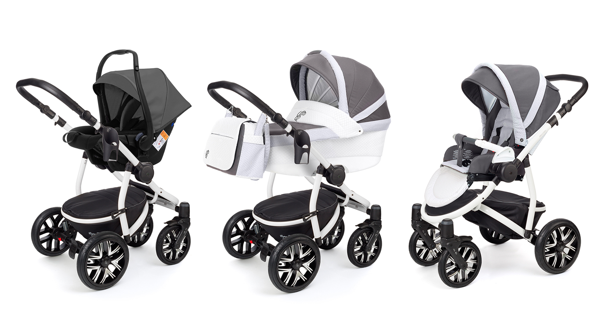 Коляска 3 в 1 Esspero Grand Discovery (шасси White) Royal Light Grey