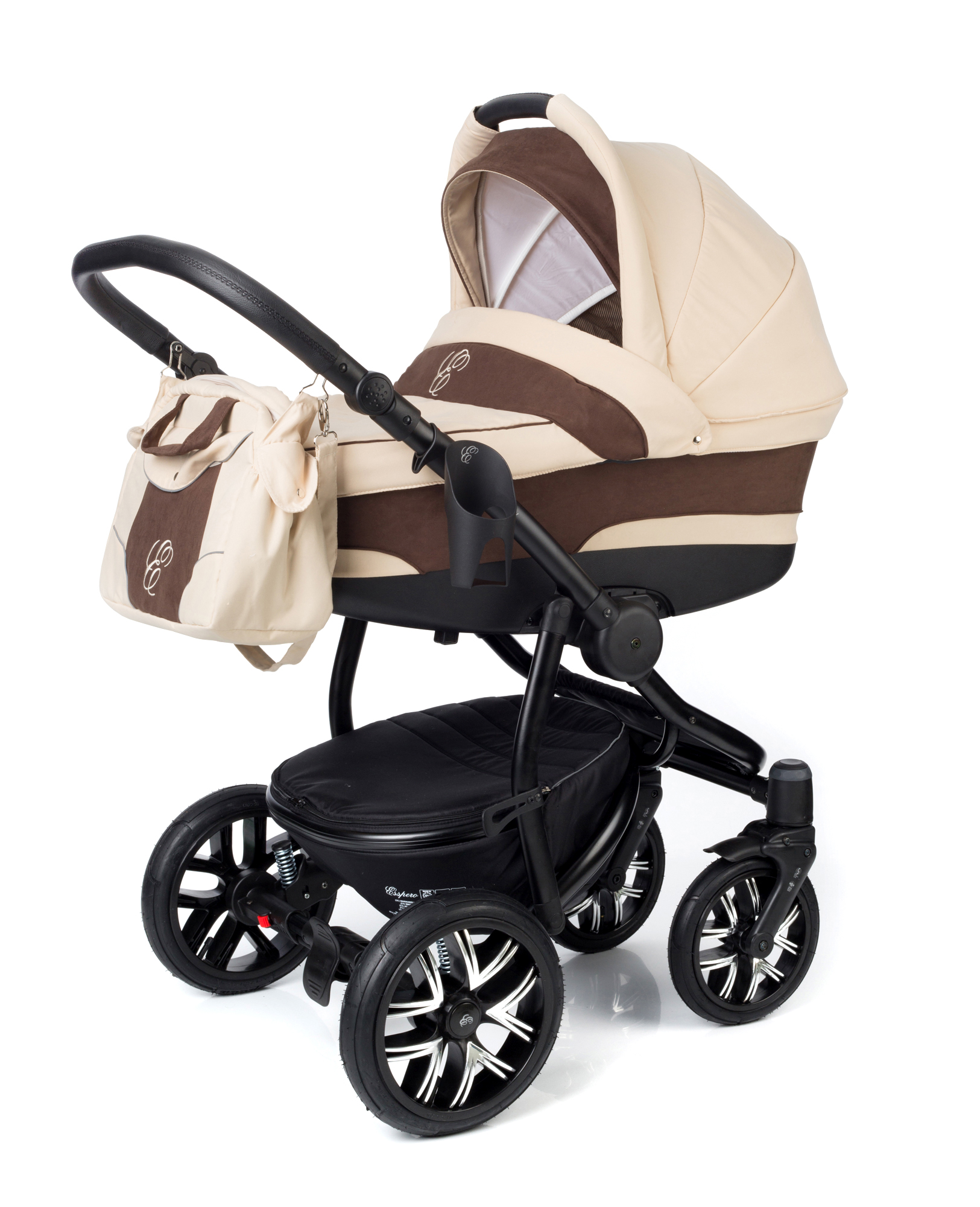 Коляска для новорожденных Esspero Discovery (шасси Black) Beige Brown