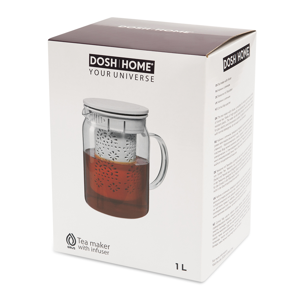 Чайник DOSH | HOME GRUS с ситечком 1 л, серый