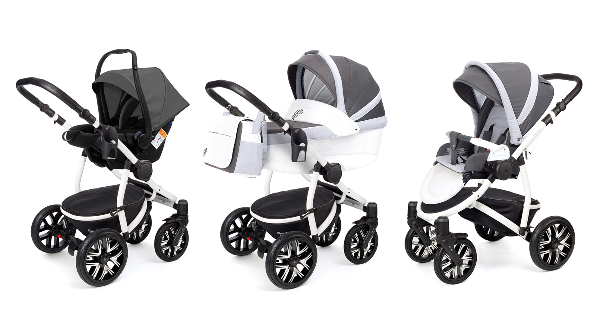 Коляска 3 в 1 Esspero Grand Discovery (шасси White) Royal Silver