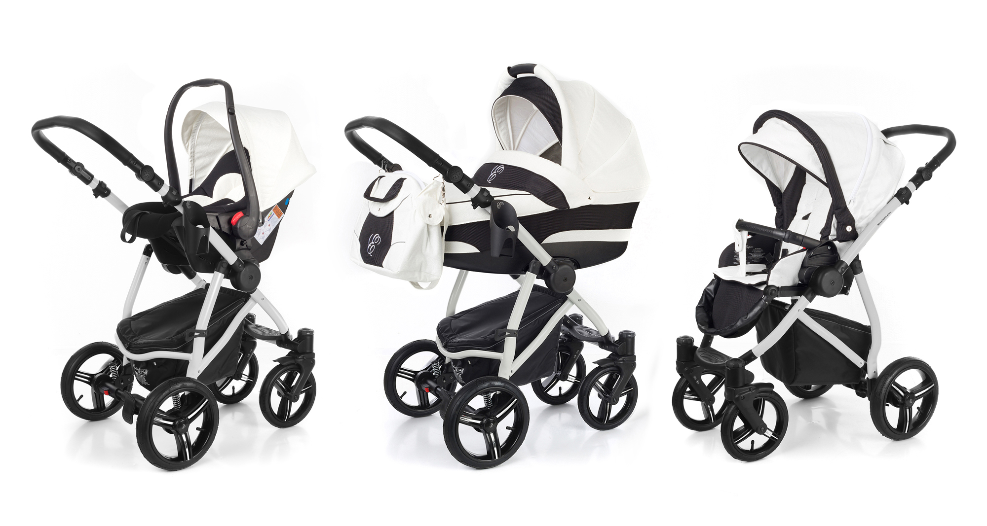 Коляска 3 в 1 Esspero Newborn Lux (шасси Grey) White