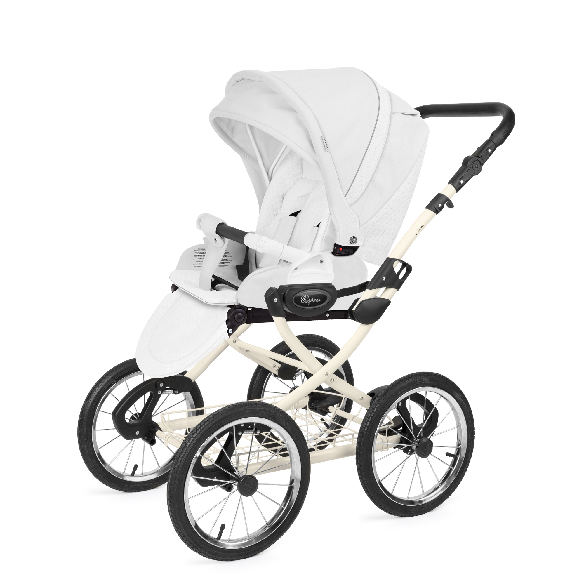 Прогулочная коляска Esspero Grand Classic (шасси Beige) Nappa White