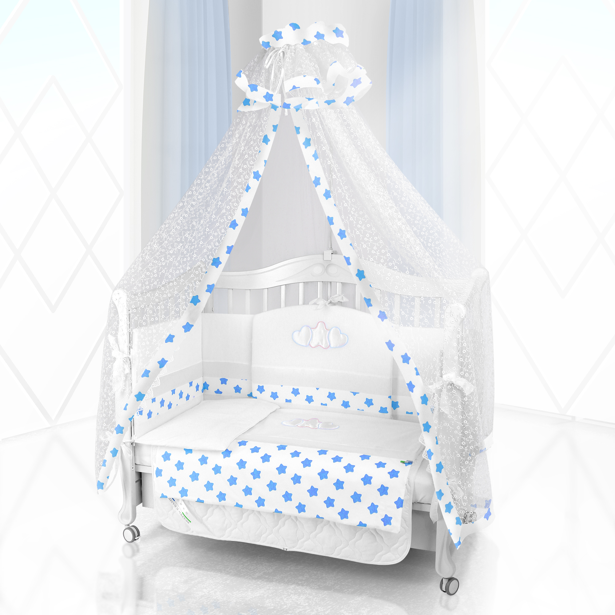 Комплект постельного белья Beatrice Bambini Unico Grande Stella (120х60) bianco blue
