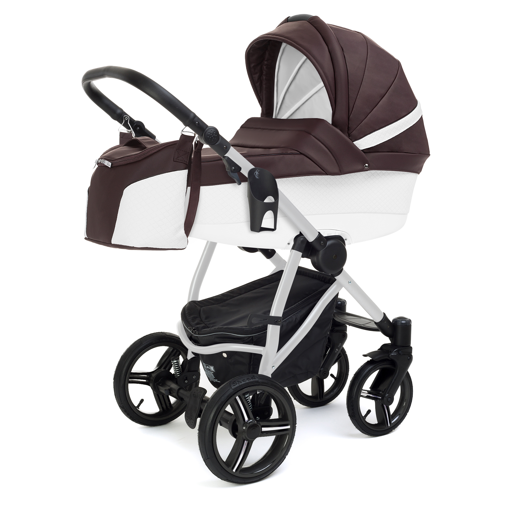 Коляска для новорожденных Esspero Grand Newborn Lux (шасси Grey) Nappa Brown