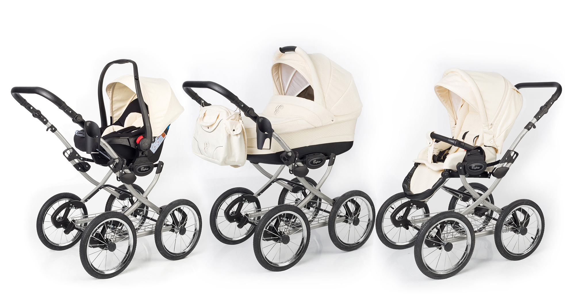 Коляска 3 в 1 Esspero Classic (шасси Grey) Cream