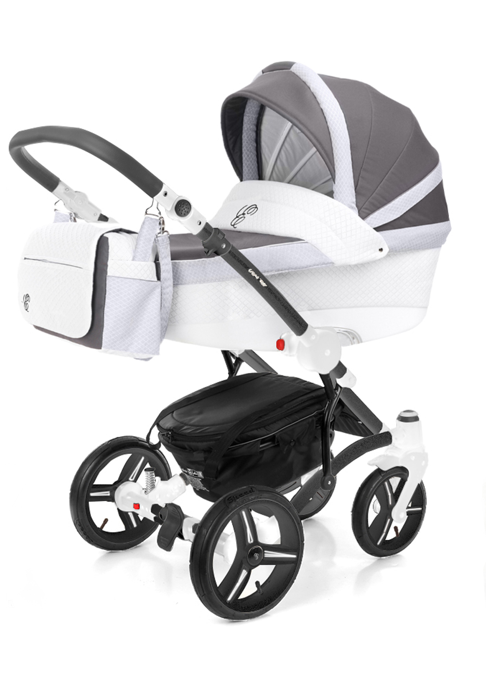 Коляска для новорожденных Esspero Grand Tour (шасси White) Royal Light Grey