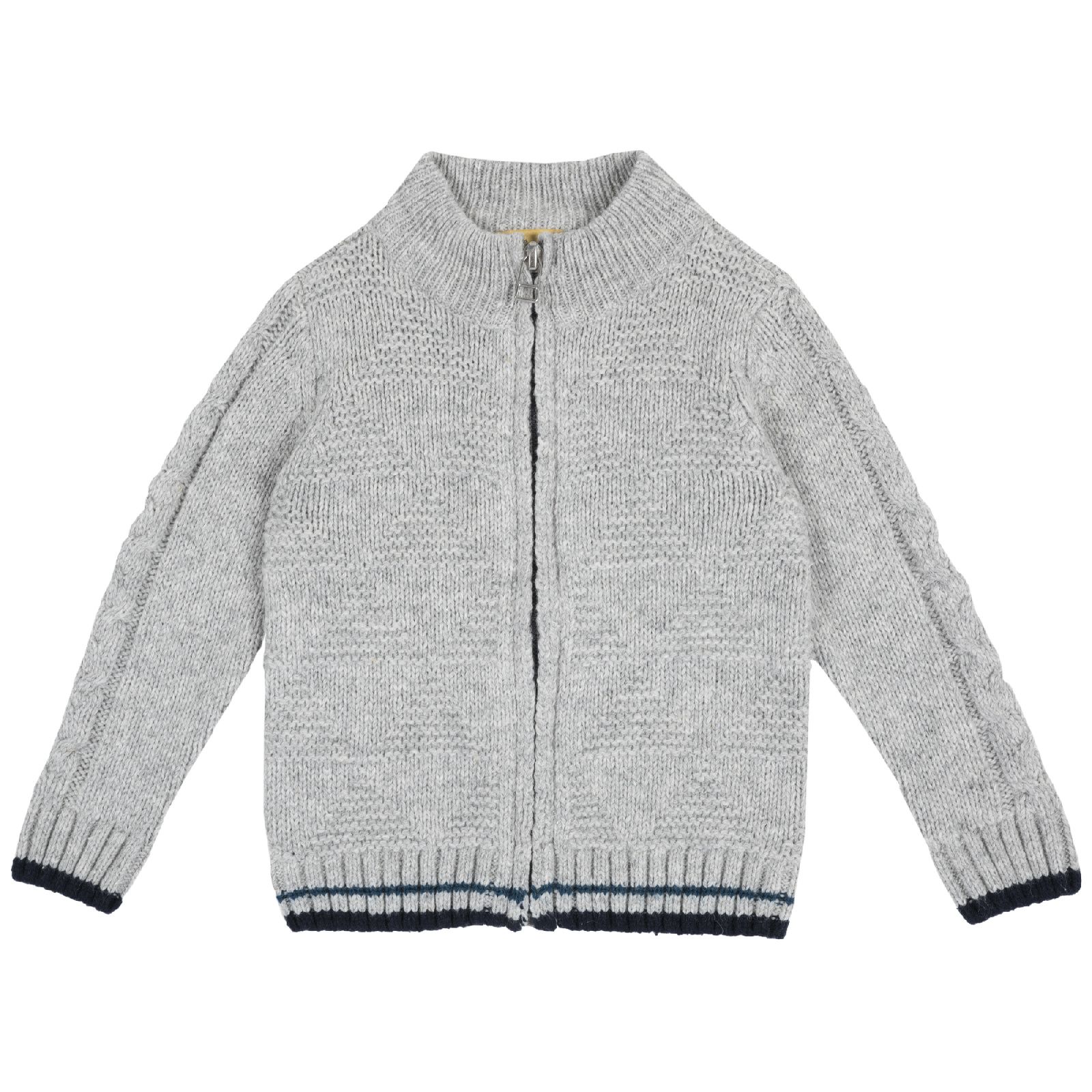Кардиган Chicco для мальчиков, Синяя полоска, цвет серый Серый, р.80