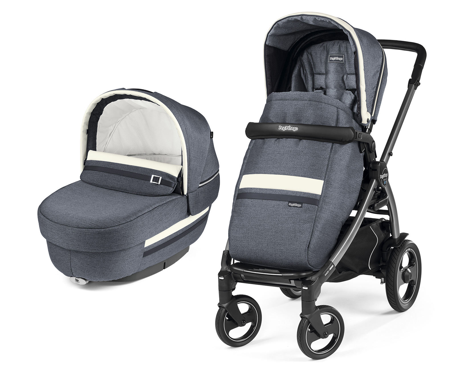 Коляска 2 в 1 Peg Perego Book 51 S Elite Modular (шасси White/Black) Luxe Mirage