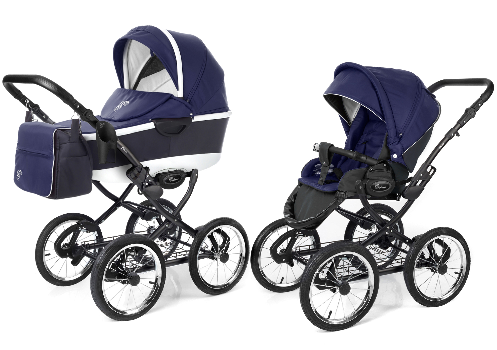 Коляска 2 в 1 Esspero Classic Alu (шасси Black) Navy