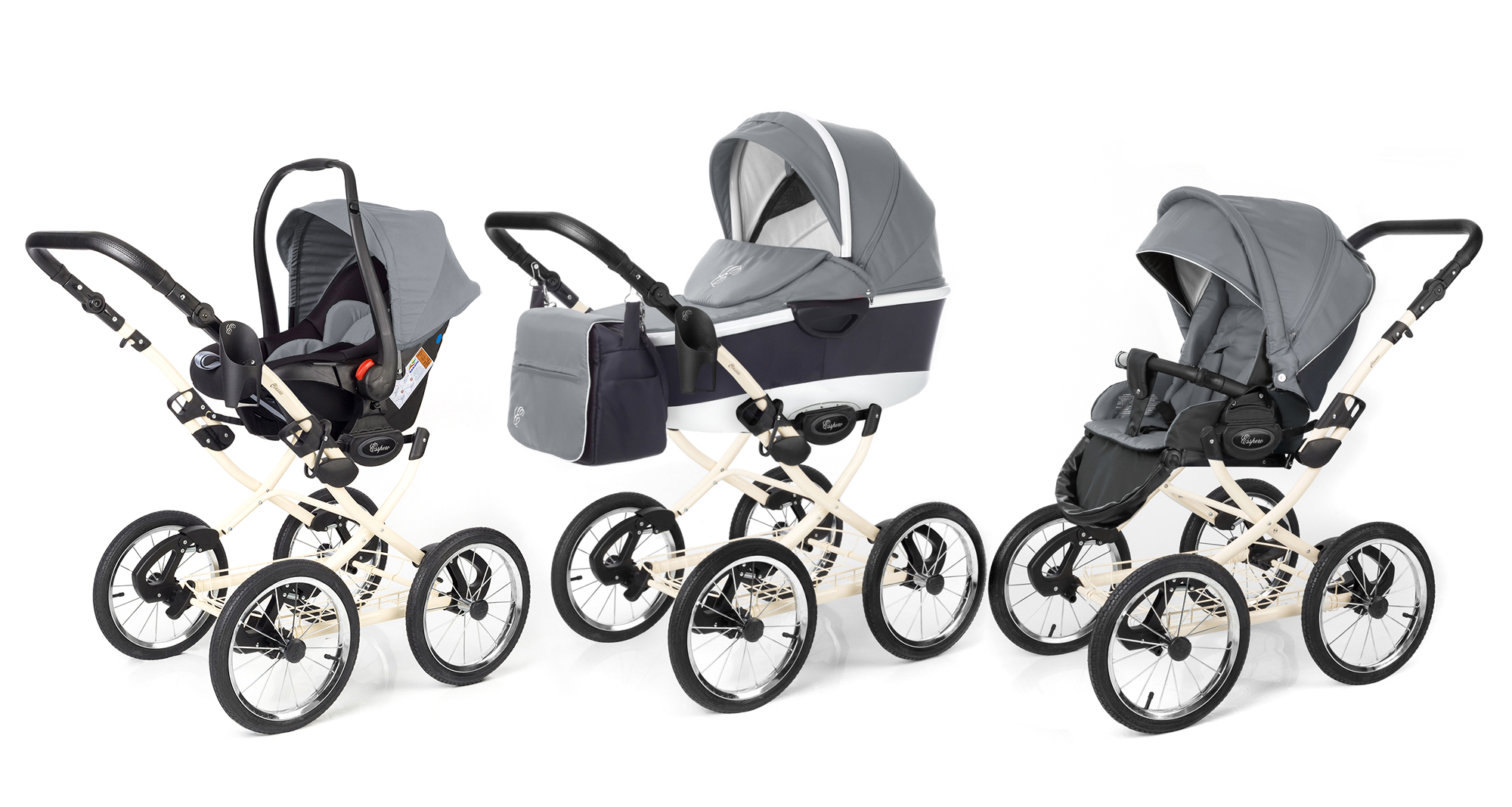 Коляска 3 в 1 Esspero Classic Alu (шасси Beige) Grey