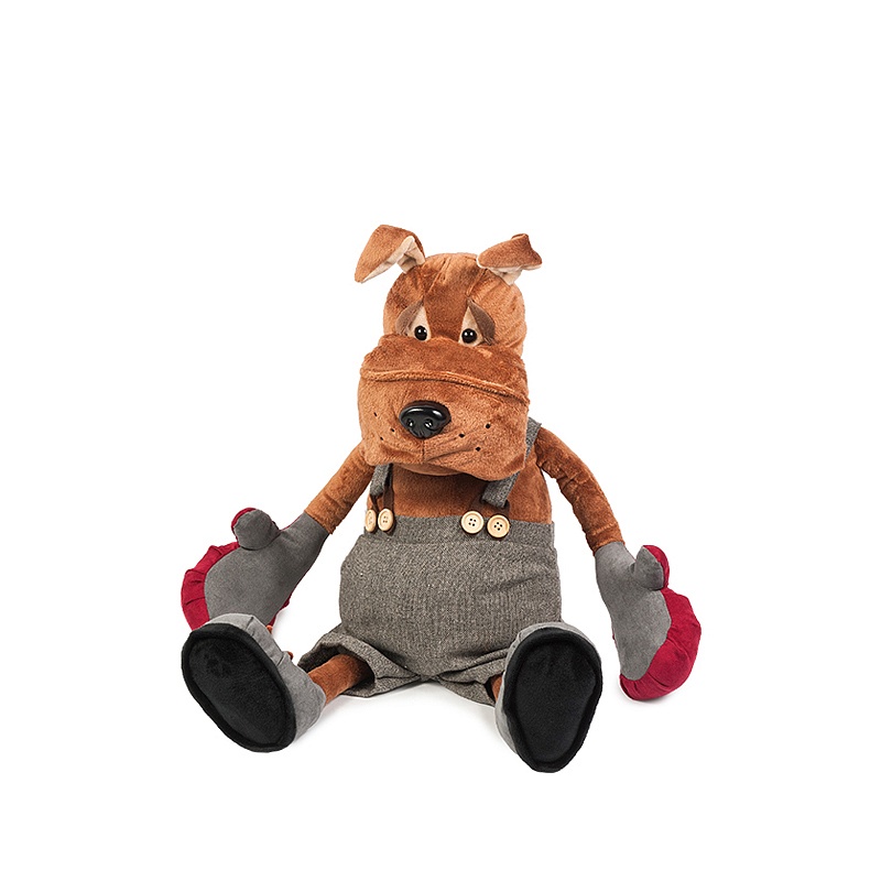 Мягкая игрушка Maxi Toys Бульдог Рокки в Перчатках 28 См