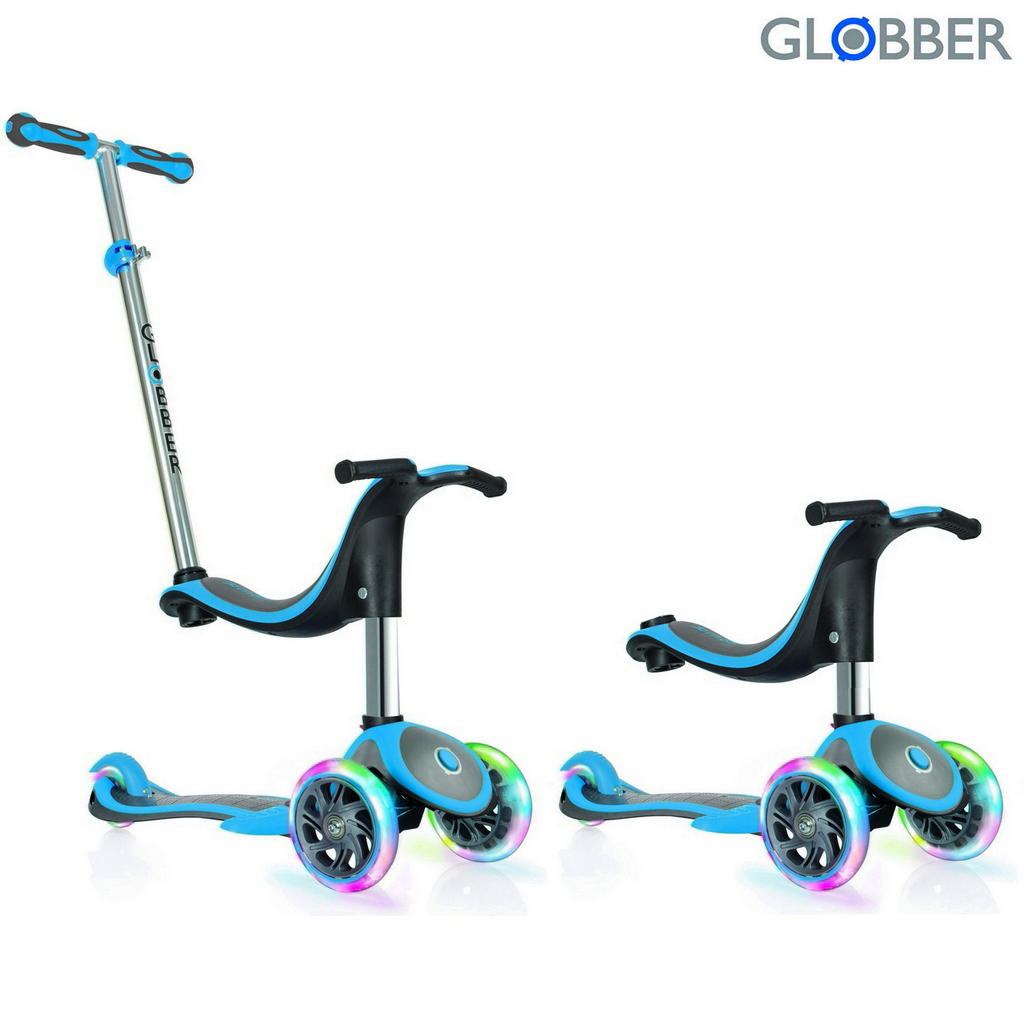 Самокат GLOBBER EVO 4 in 1 PLUS c подножками Blue
