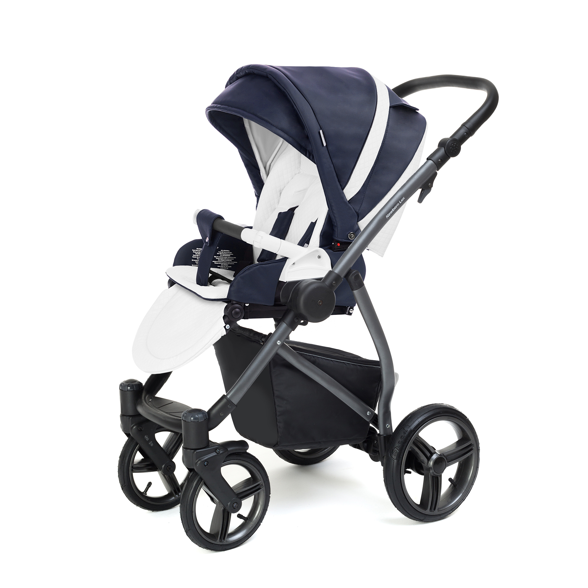 Прогулочная коляска Esspero Grand Newborn Lux (шасси Graphite) Nappa Navy
