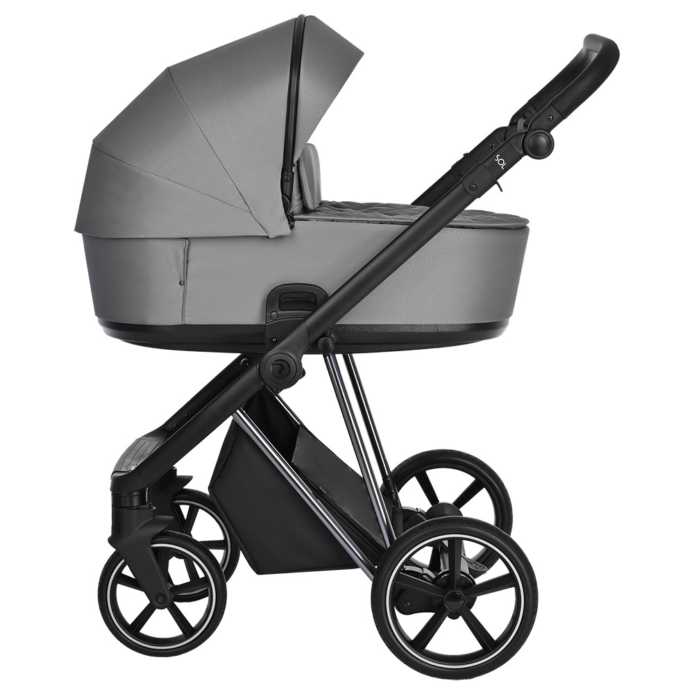 Коляска 2 в 1 Roan Sol Lux Cloud Grey/Nikiel/руч.Черный