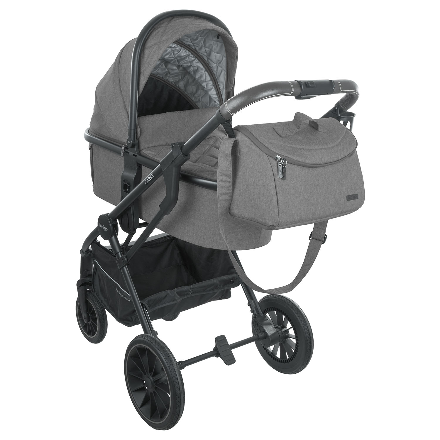 Коляска 2 в 1 INDIGO CARRY серый