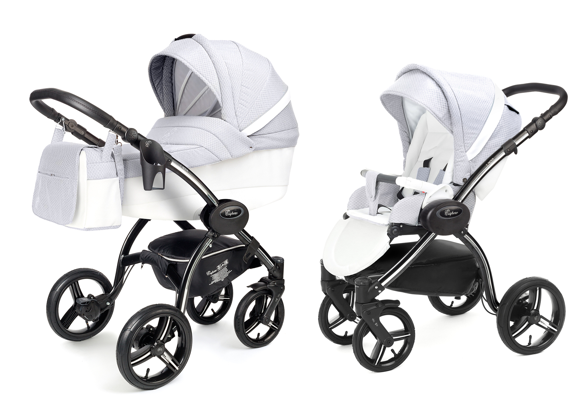 Коляска 2 в 1 Esspero Grand I-Nova (шасси Black) Grey Diamond