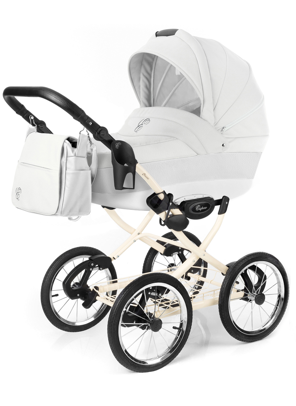 Коляска для новорожденных Esspero Grand Classic (шасси Beige) Argtic leatherette