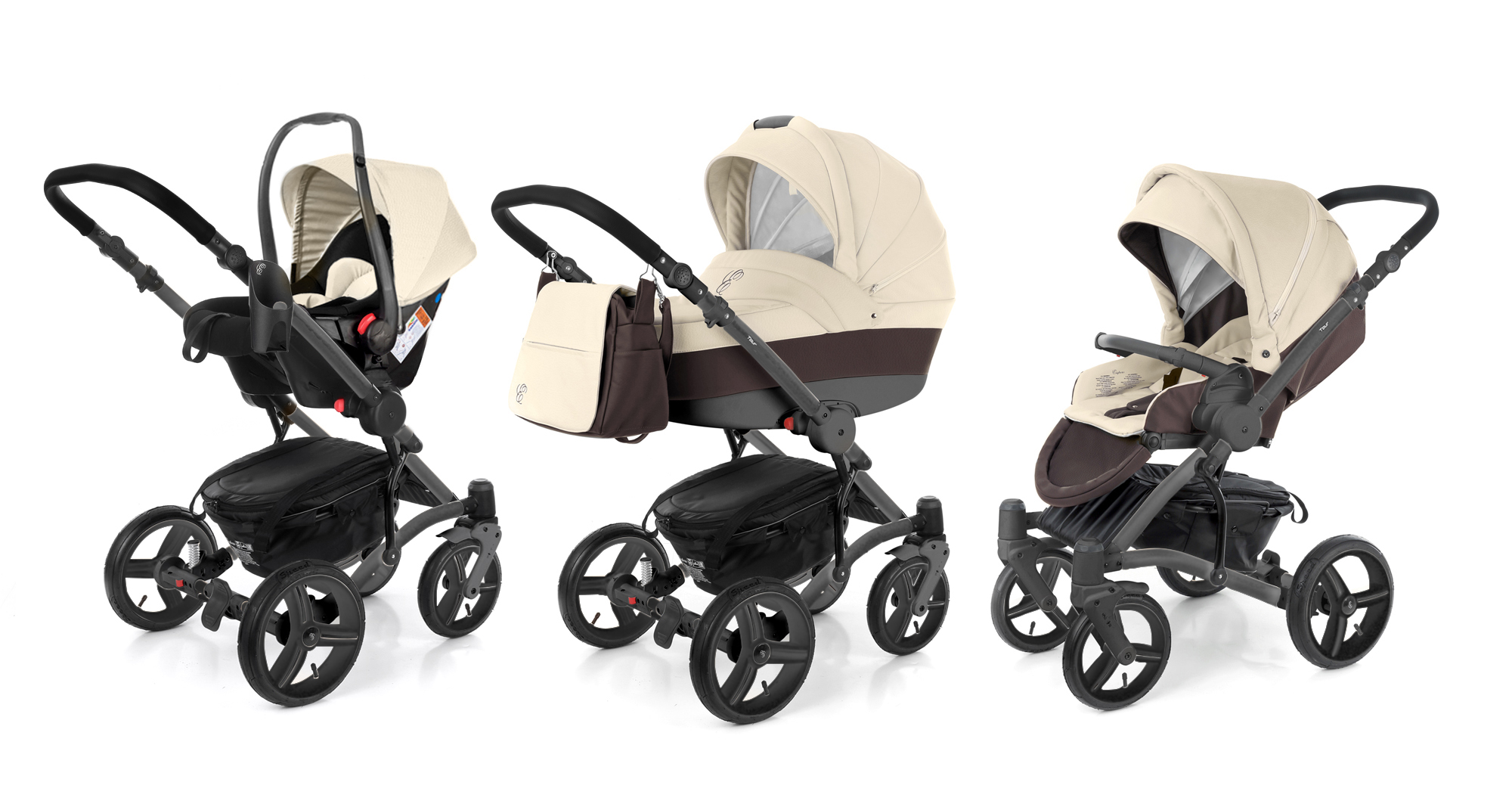 Коляска 3 в 1 Esspero Grand Tour Cream leatherette
