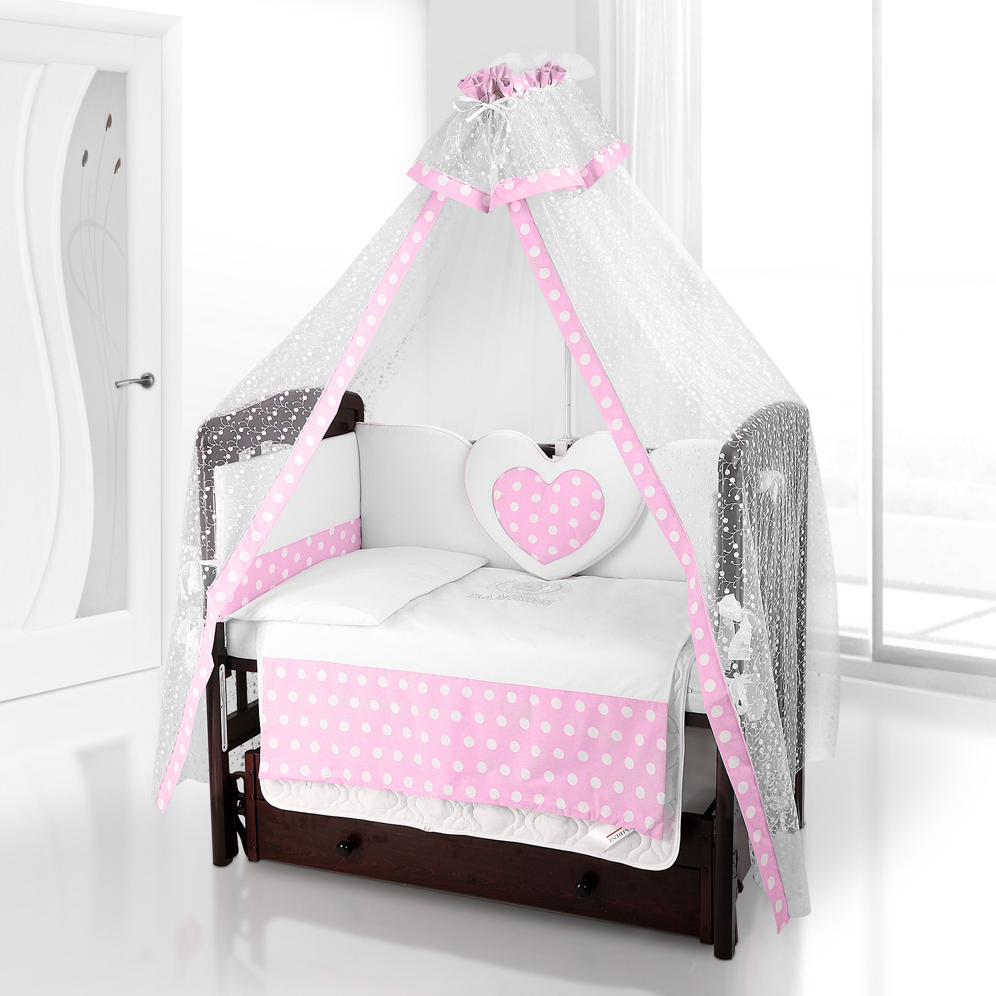 Комплект постельного белья Beatrice Bambini Cuore Grande Anello BIANCO ROSA
