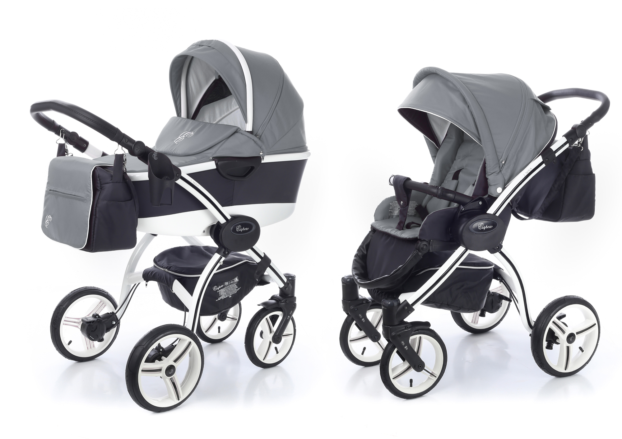 Коляска 2 в 1 Esspero I-Nova Alu (шасси White) Grey