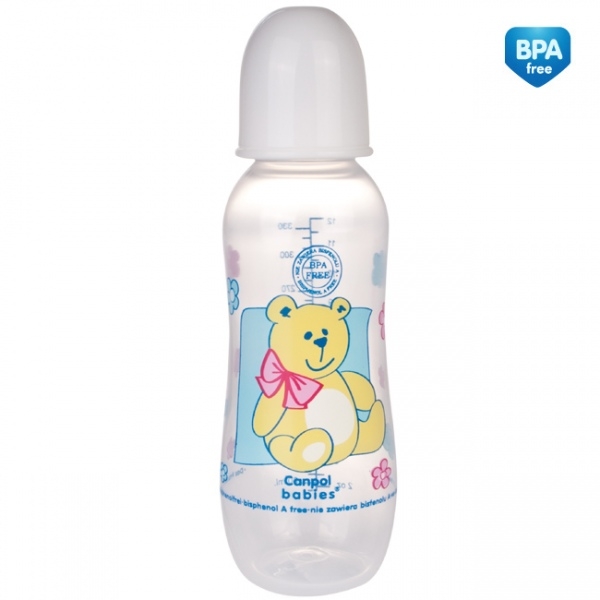 Бутылочка Canpol PP (BPA 0%) с сил. соской, 12+ мес., 330 мл. арт. 59/205prz белый