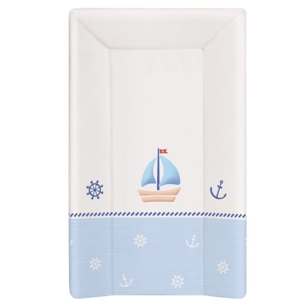 Пеленальный матрац на кровать Ceba Baby на жёстком основании 70 см Marine White/Blue