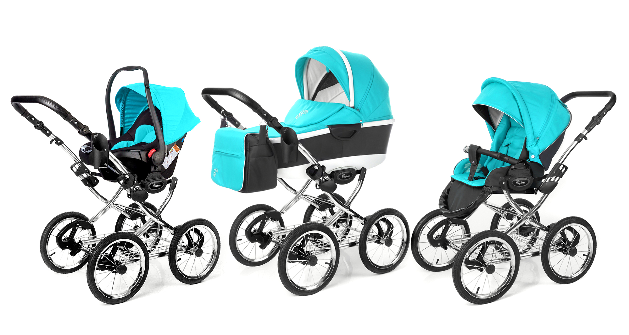 Коляска 3 в 1 Esspero Classic Alu (шасси Chrome) Aqua