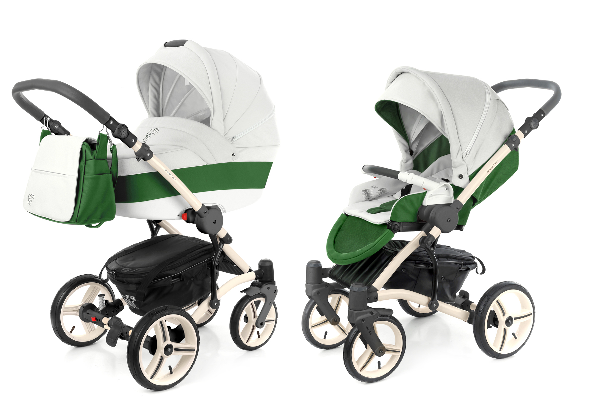Коляска 2 в 1 Esspero Grand Tour (шасси Beige) Apple leatherette