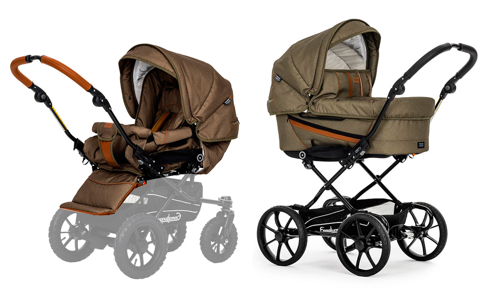 Коляска 2 в 1 Emmaljunga Edge Duo Combi Outdoor (шасси City Black) Olive