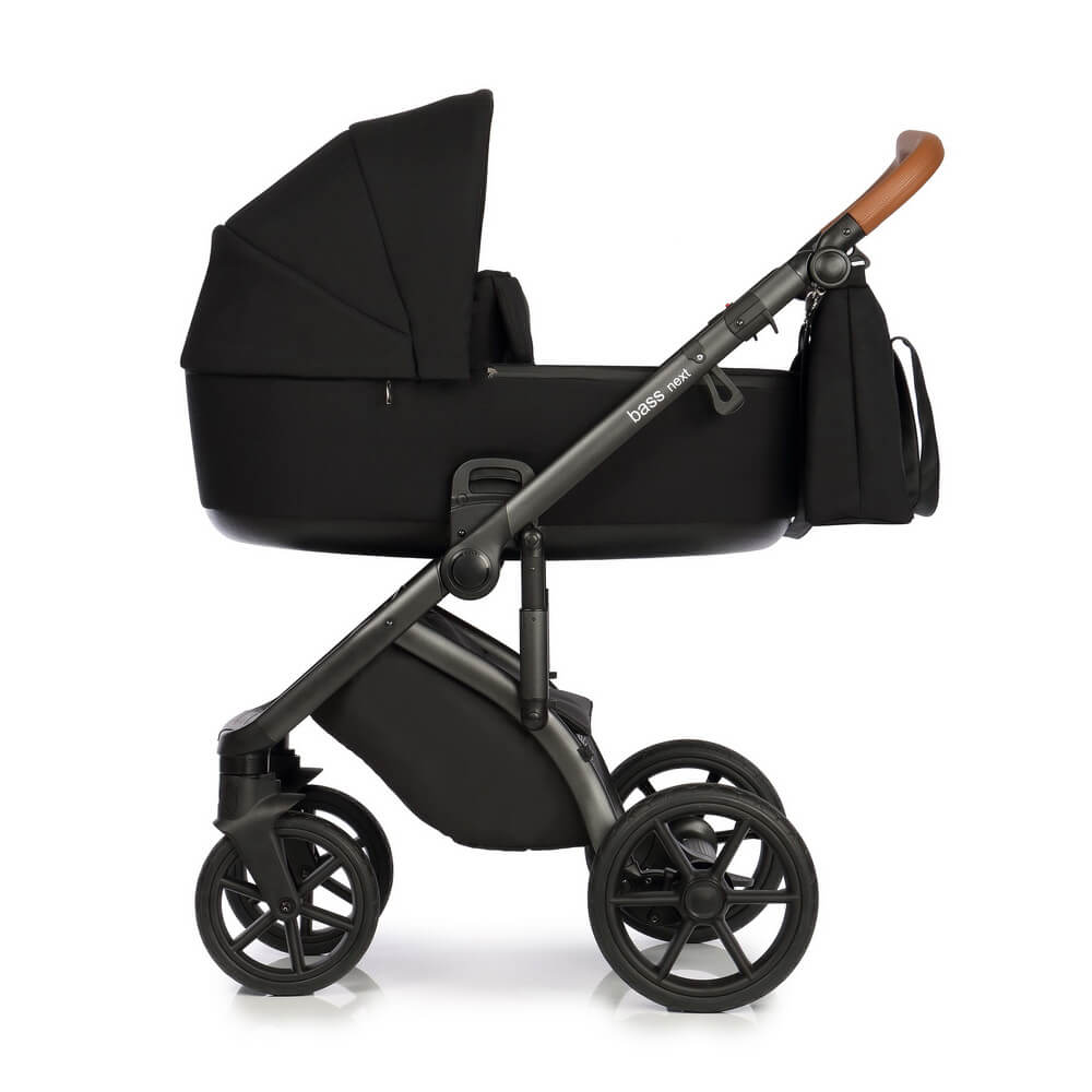 Коляска 3 в 1 Roan Bass Next Black/Black/ руч.Коричневый