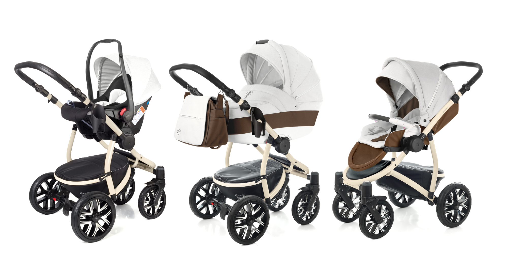 Коляска 3 в 1 Esspero Grand Discovery (шасси Beige) Canella leatherette